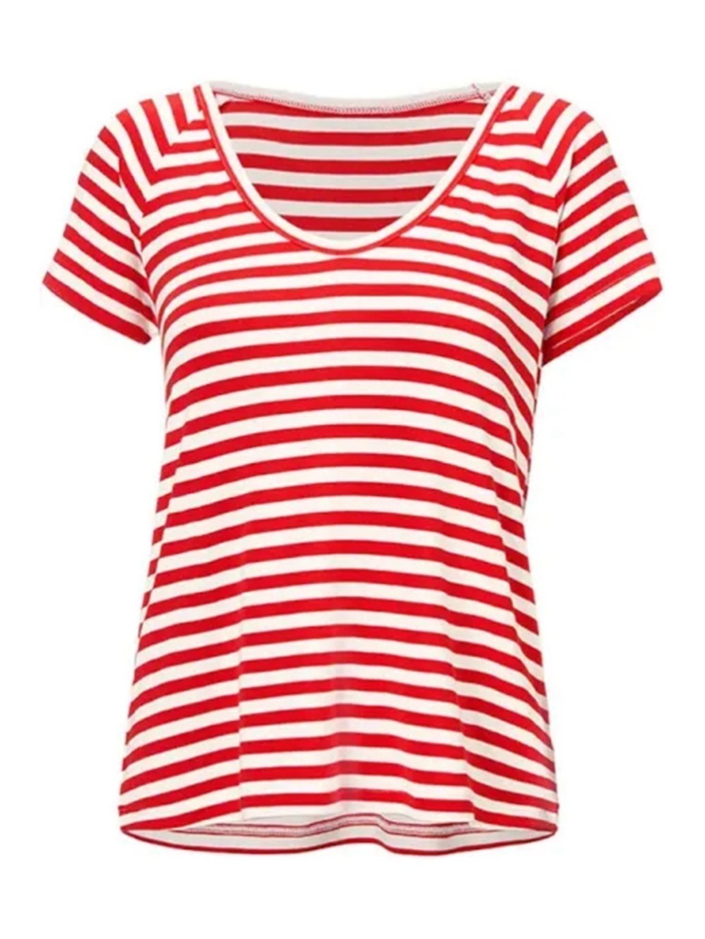 Cabi Shrunken Tee Red and White Raglan Top Size M EUC